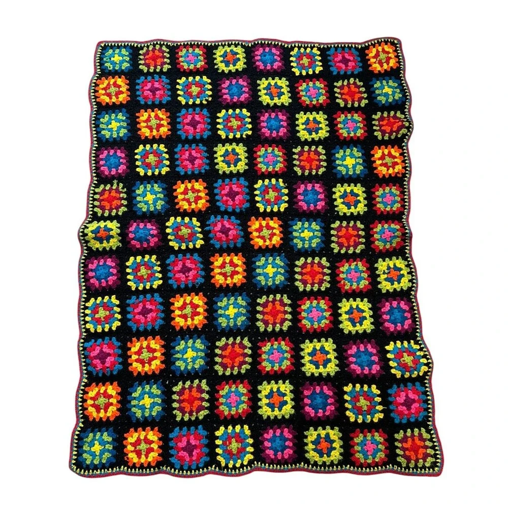 Granny Square Throw Blanket  39 x 56  (#2)